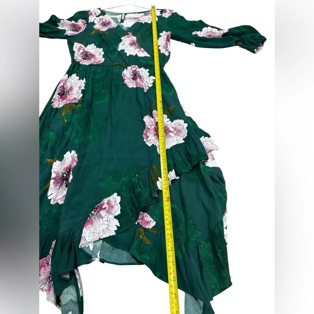 Anthropologie Plenty by Tracy Reese Aleah Floral Short Sleeve Flowy XS Ruffles Green - Image 16