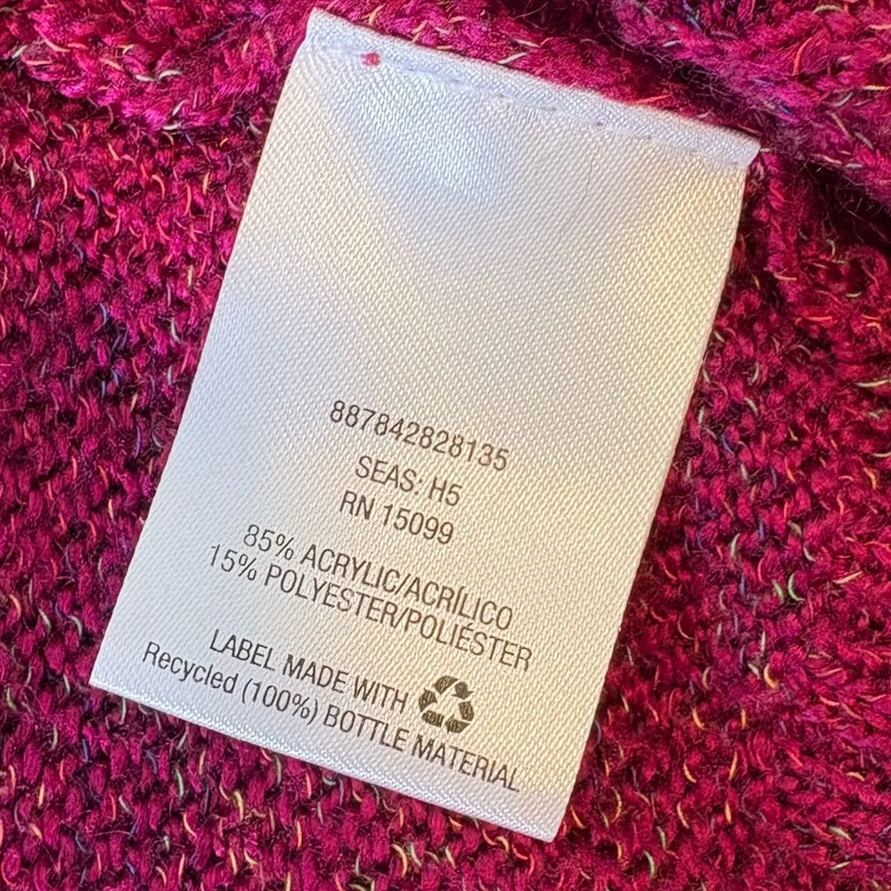 Laura Scott Fuchsia Pink V-Neck Pullover Sweater Size Large - Image 8