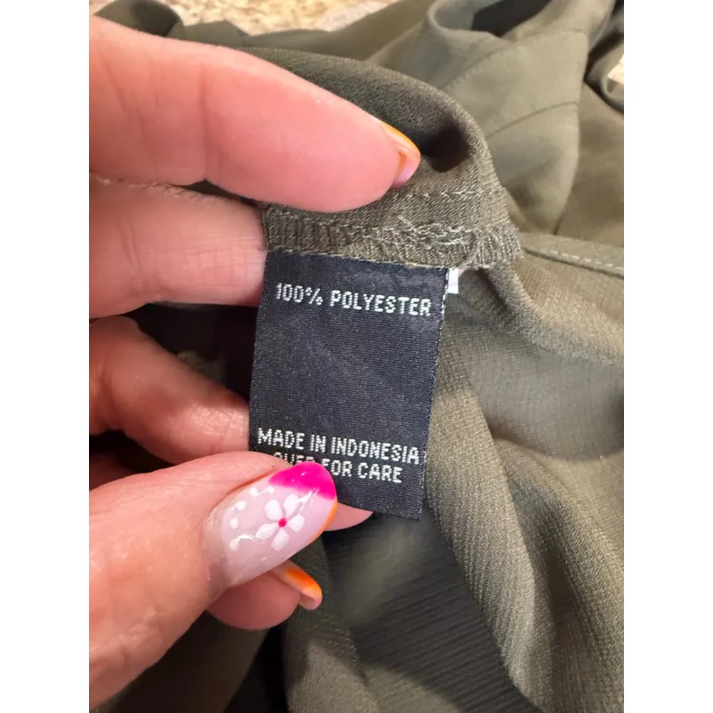 IZ BYER Olive Green Button Down Shirt Women's Small - Image 7