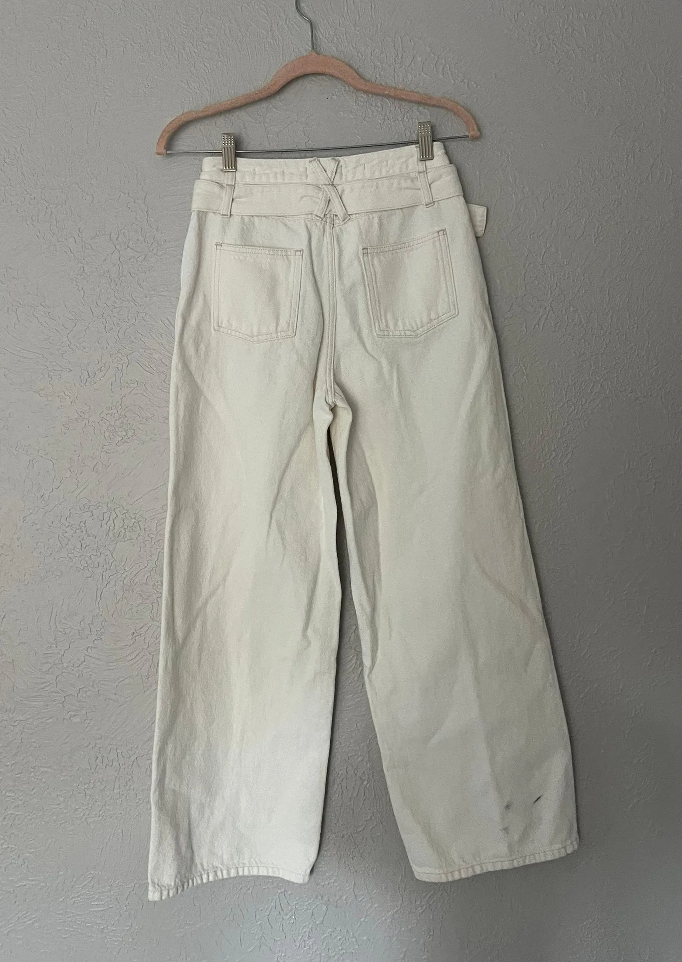 Closed Denim x-press cream high waisted wide leg belted stitch crease jeans 23 - Image 12