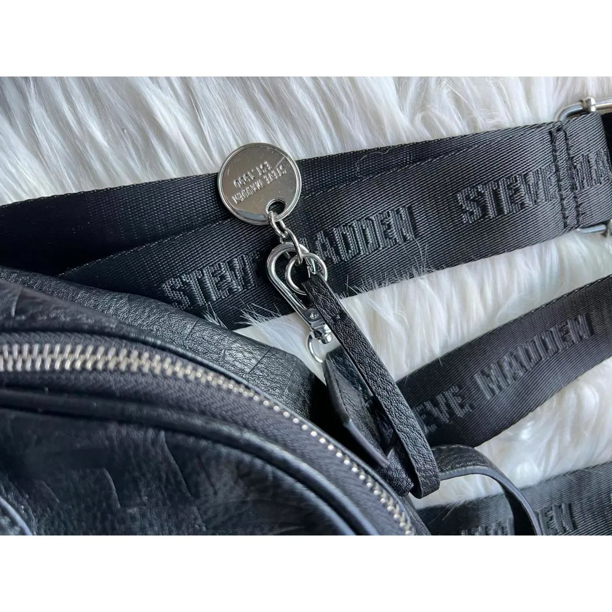 Steve Madden Black  Logo Backpack - Image 3