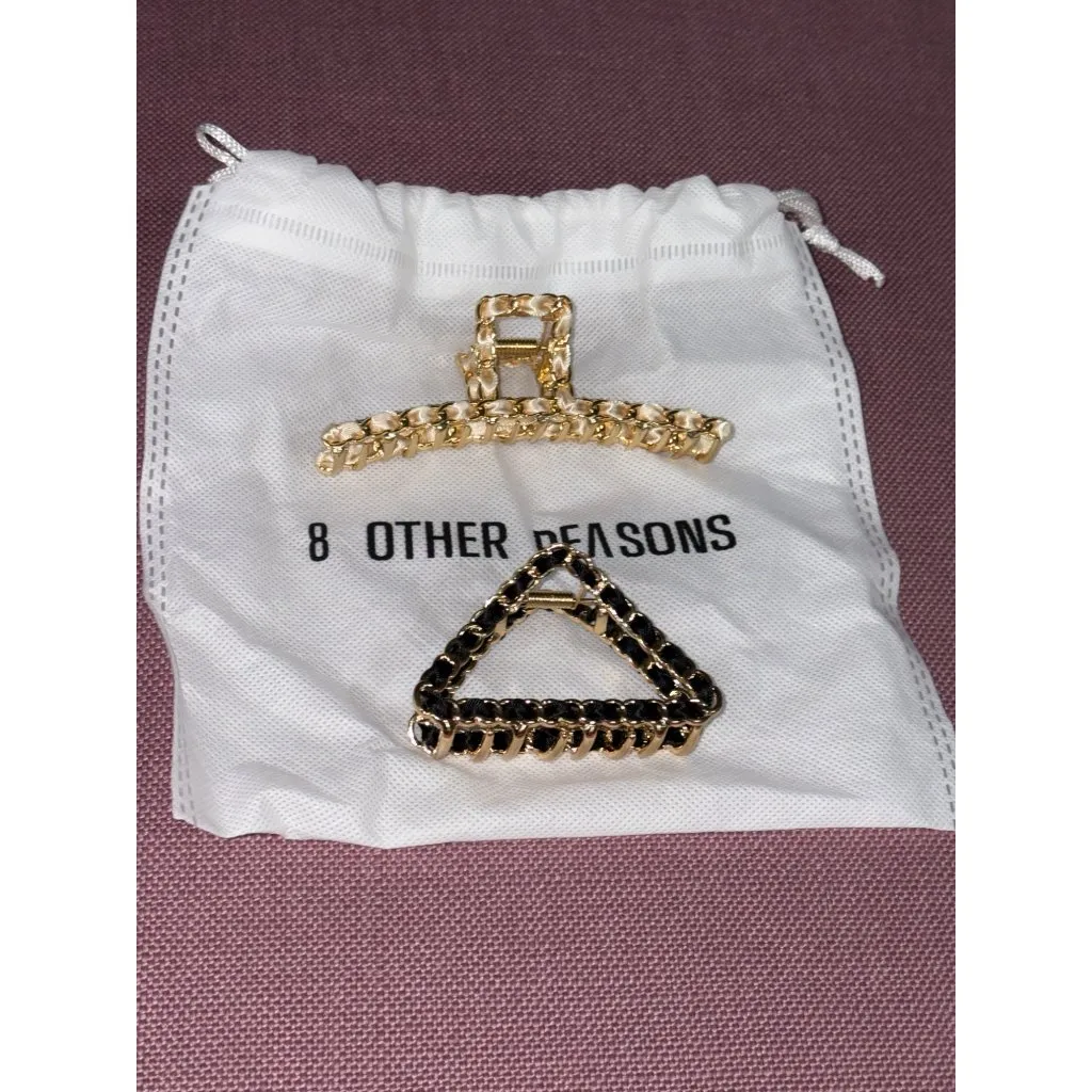 8 Other Reasons Ta Da Clip Set in Gold New Womens Hair Tie - Image 3