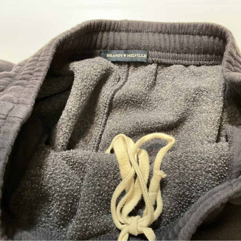 Brandy Melville Wide Leg Pull On Sweatpants in Navy Blue - Women’s One Size - Image 5