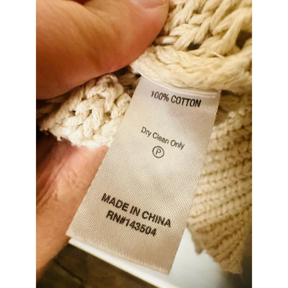 MARIE OLIVER Bridget Knit Bauble Detail Gathered Sleeves 100% Cotton Sweater S - Image 12