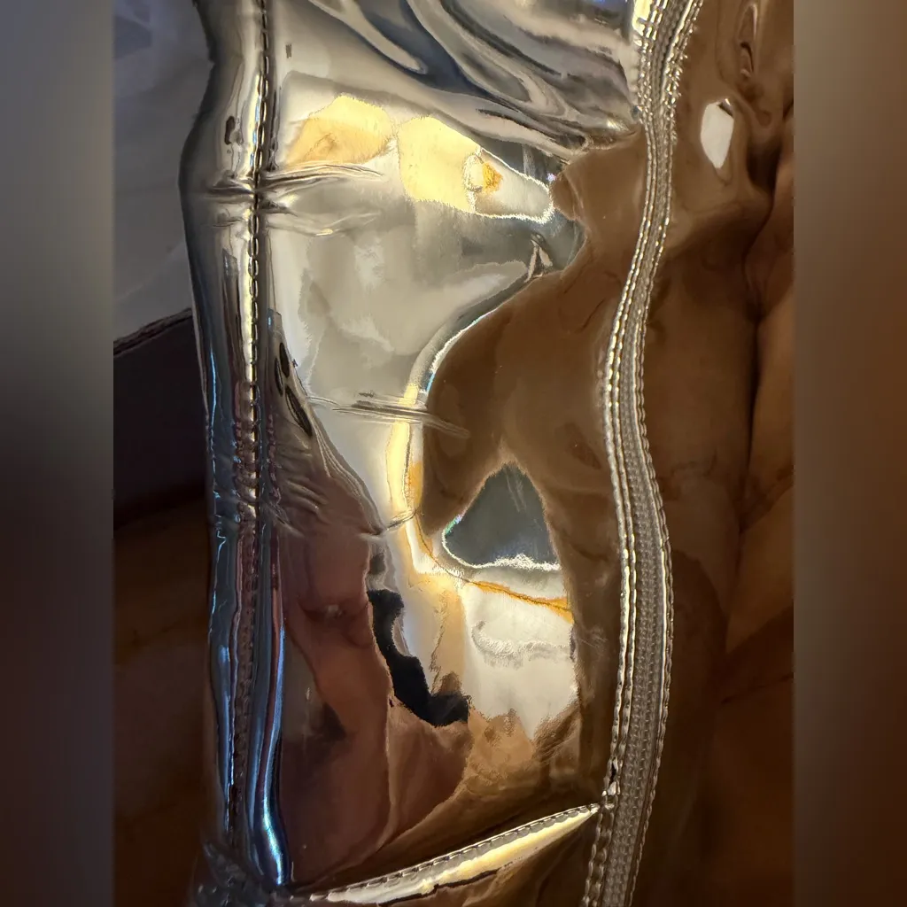 Wet Kiss Knee High 2.5” Stiletto Heel Pointed Toe Side Zipper Boots Festival 7.5 Silver - Image 3