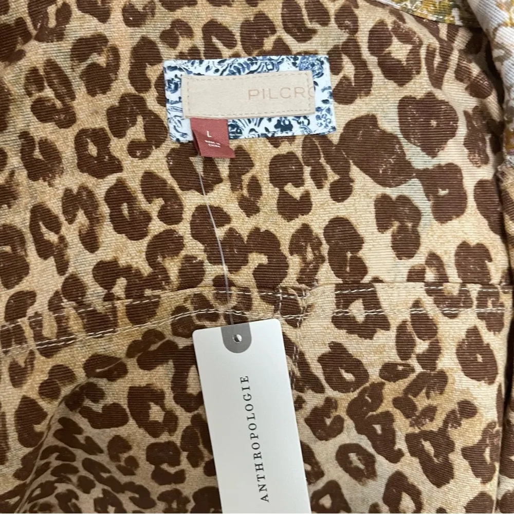 Anthropologie Pilcro Jacket Shacket Fielder Lightweight Asian Floral Olive Green - Image 14