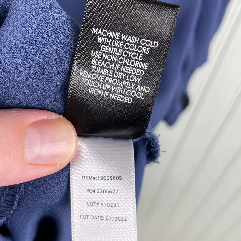 Torrid Harper Georgette Ruched Short Sleeve Blouse Blue Plus Size 3X Business - Image 9