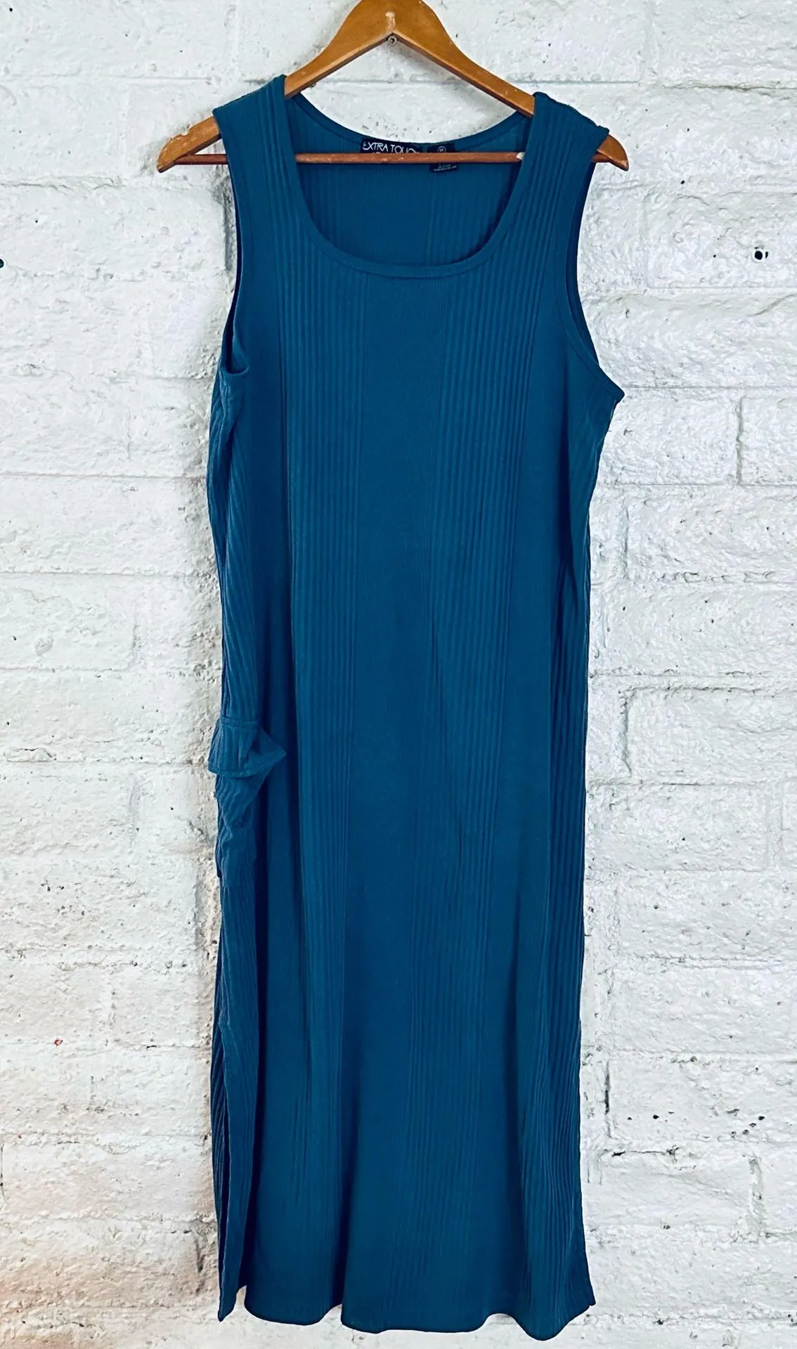 Extra Touch Maxi Dress 1X  Woman's Blue Stretch - Image 7