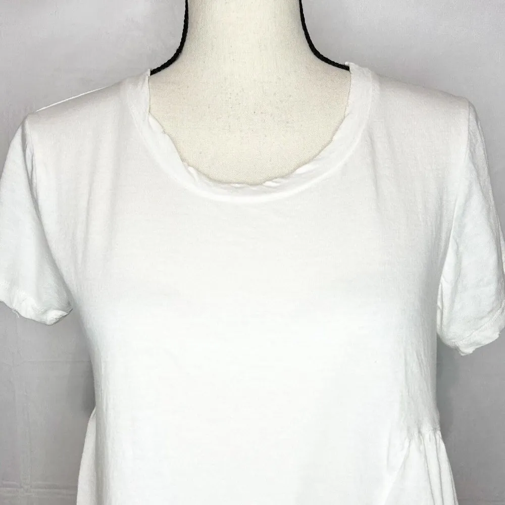 American Rag Baby Doll T-Shirt Top White Short Cap Sleeve Scoop Neck Sz M - Image 2