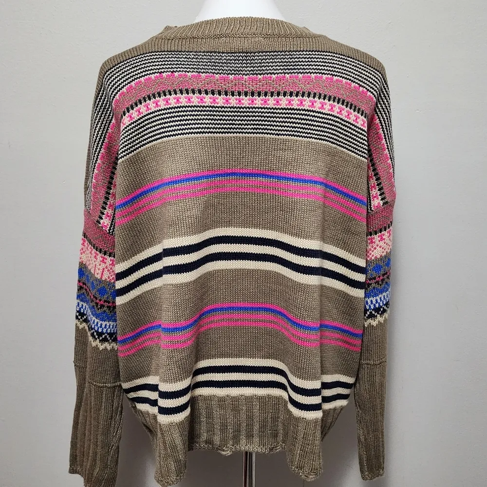 Easel aztec oversized chewed hem sweater size small - Image 6