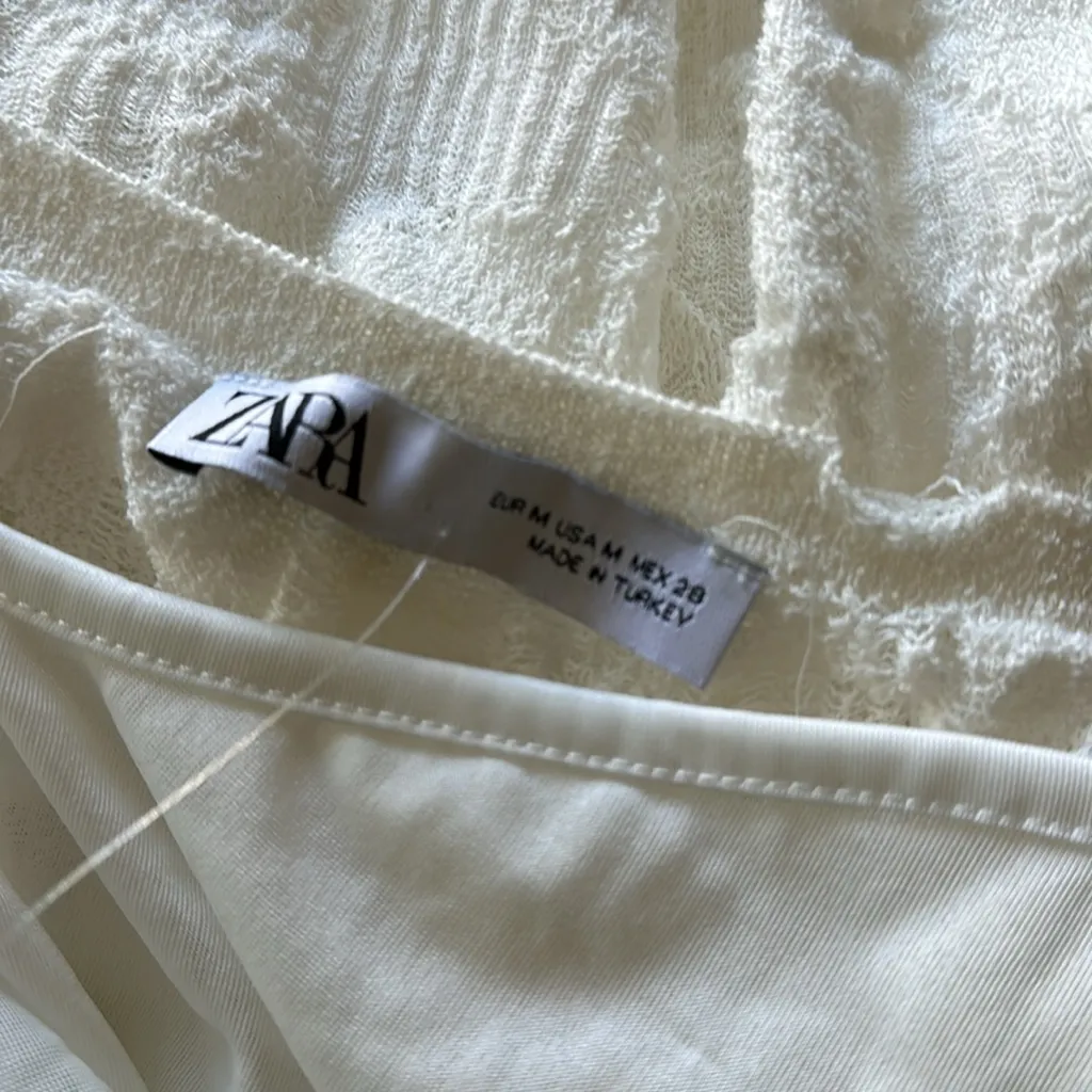 NWOT ZARA JACQUARD KNIT DRESS Romantic Y2K Lace Cottage Core Bloggers Fav - Image 7