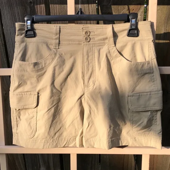 Eddie Bauer Ladies' 4” Summer Trail Stretch Beige Cargo Shorts 4 - Image 2
