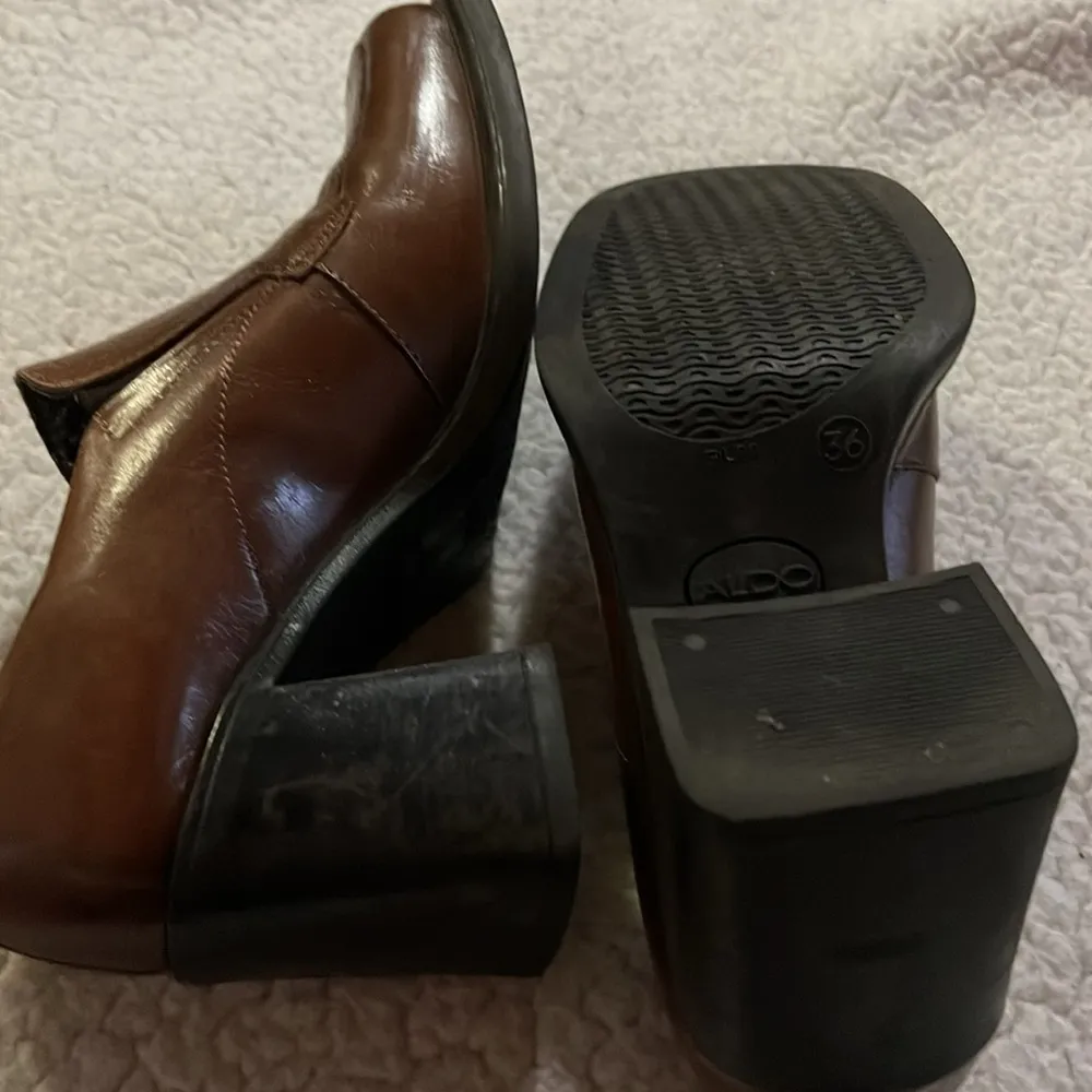 Aldo Women’s Leather chunky Y2K  Shoes Loafers Size 5.5U.S Brown Casual Slip on - Image 5