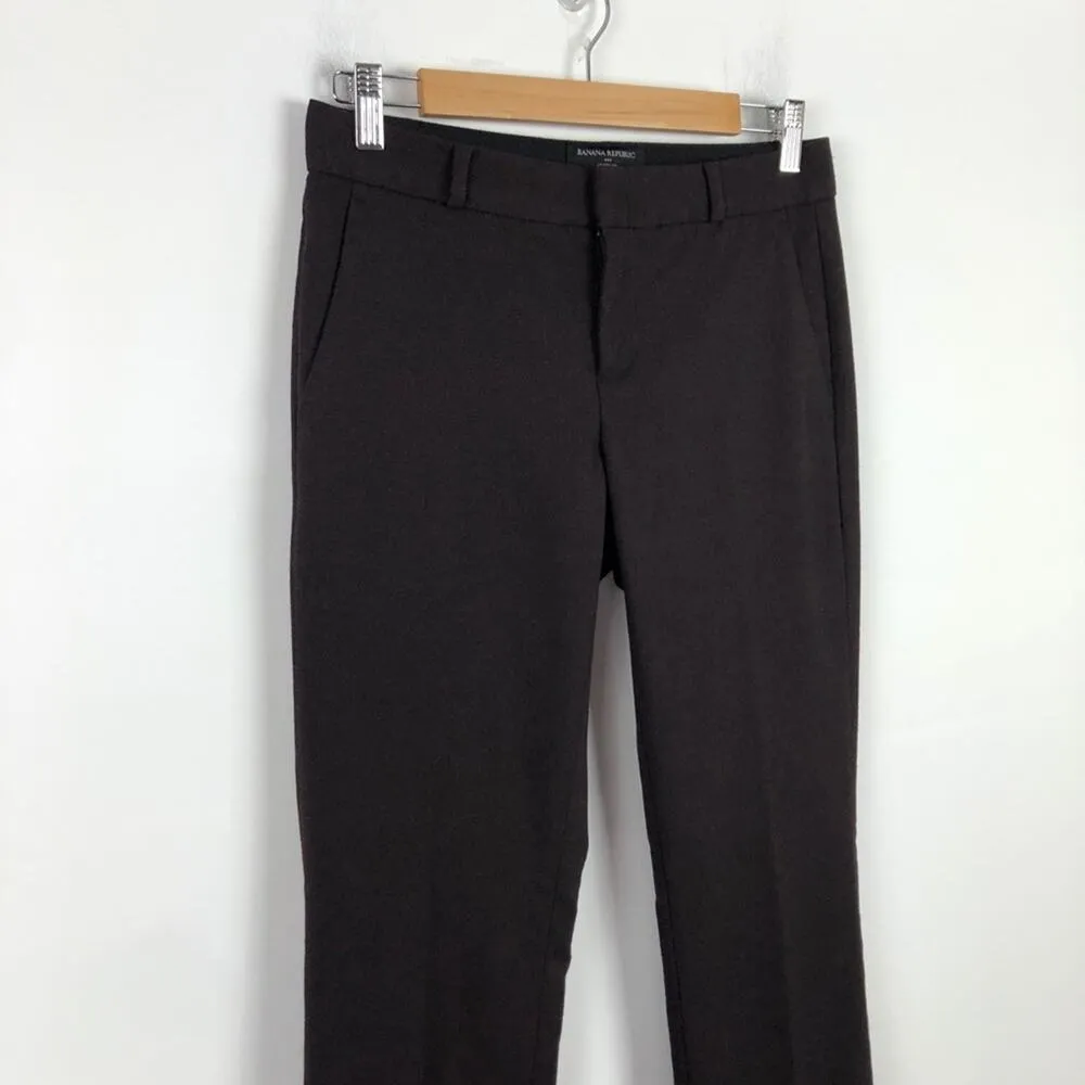 Banana Republic Martin Straight Leg Trousers Pants Size 0 Dark Wine Office Job - Image 5