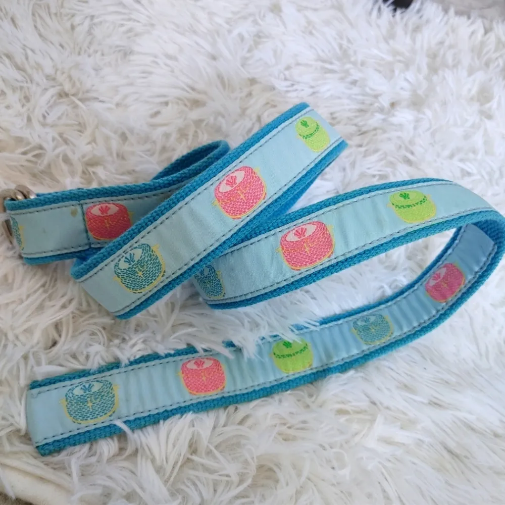 Douglas Paquette Basket Print Belt Blue Size L - Image 2