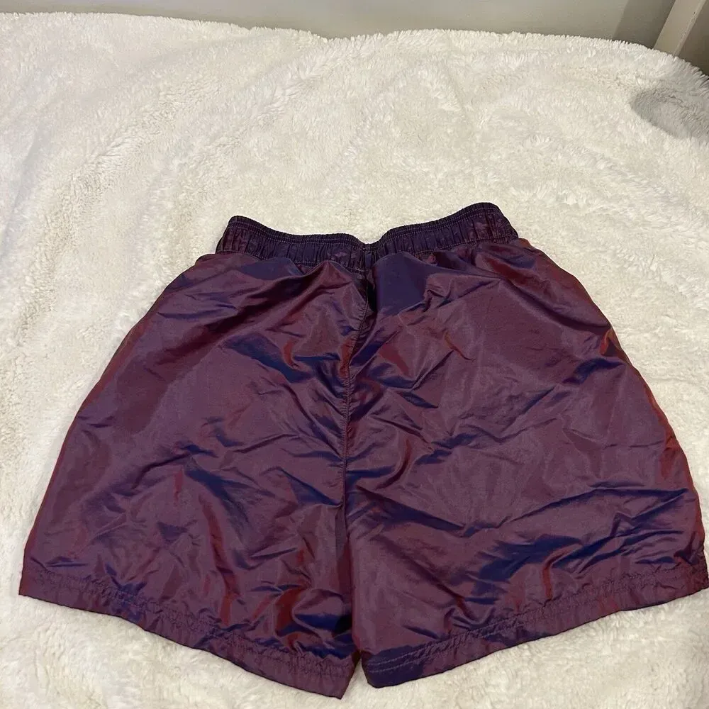 Nike Shorts Womens X Small Purple Lined‎ Iridescent Windbreaker Trunks - Image 4