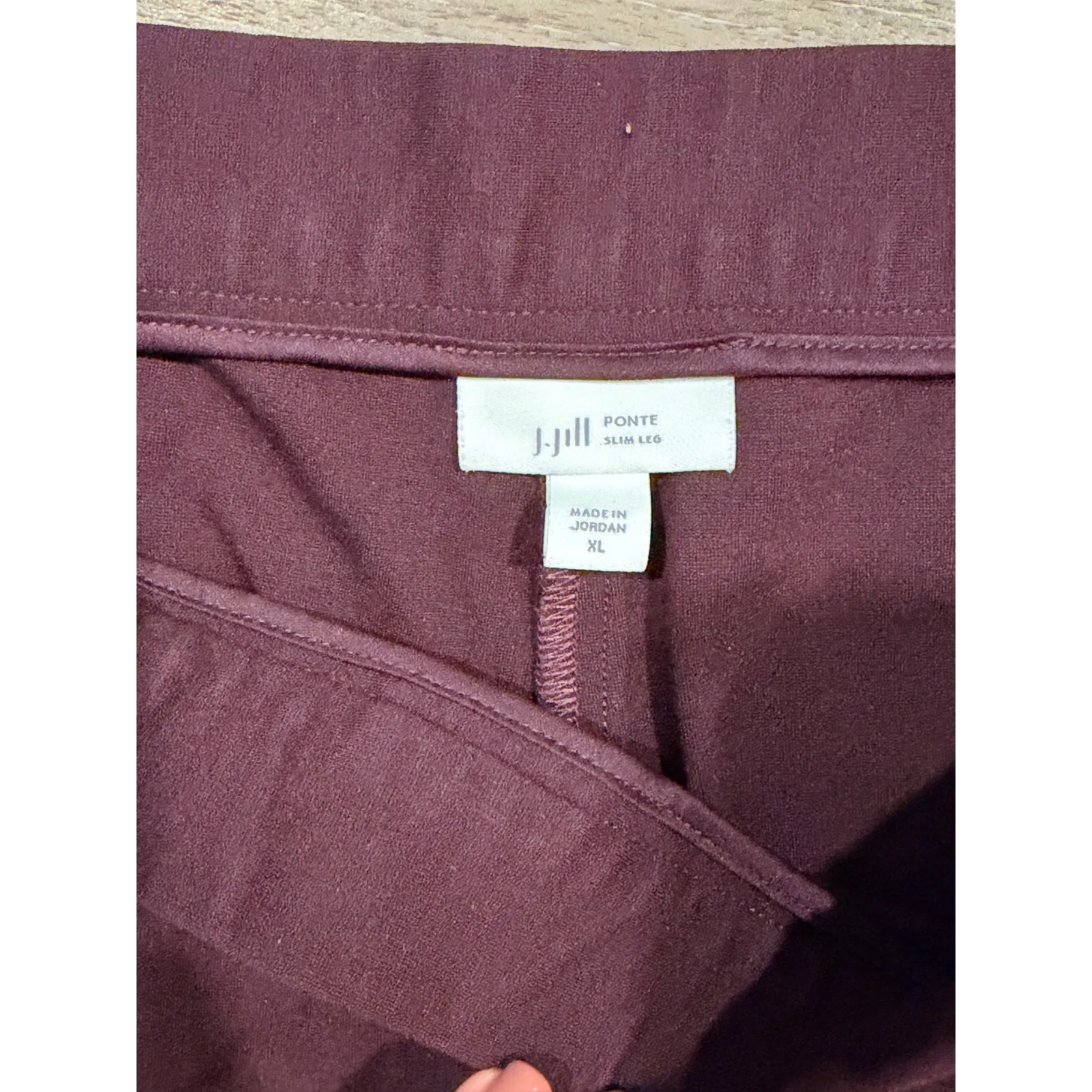 J.Jill Ponte Slim Leg Maroon XL Pull On Pants - Image 3