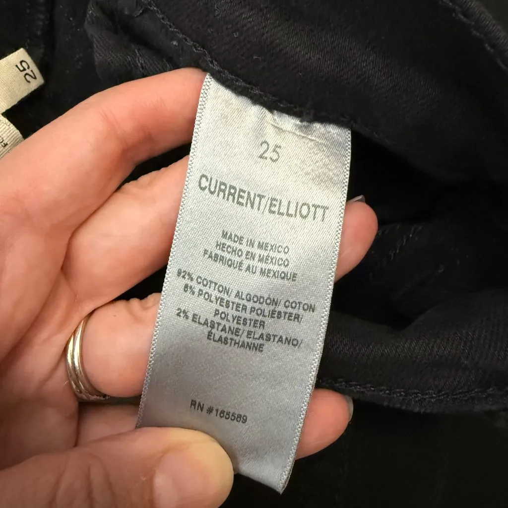 NWT‎ Current Elliot The Soulmate High Rise Slim Straight Jeans Size 25 Black - Image 6