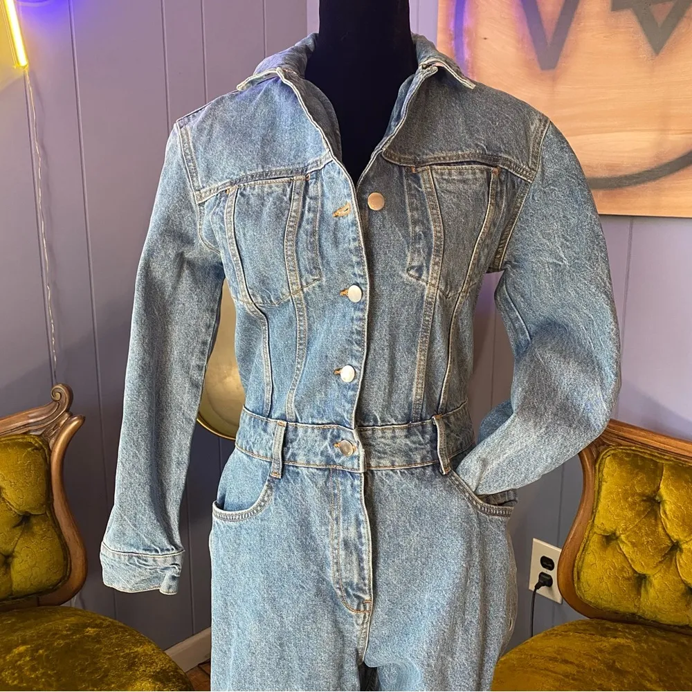 ❌SOLD🏷️Zara Z1975 Denim Jumpsuit Size Large - Image 2