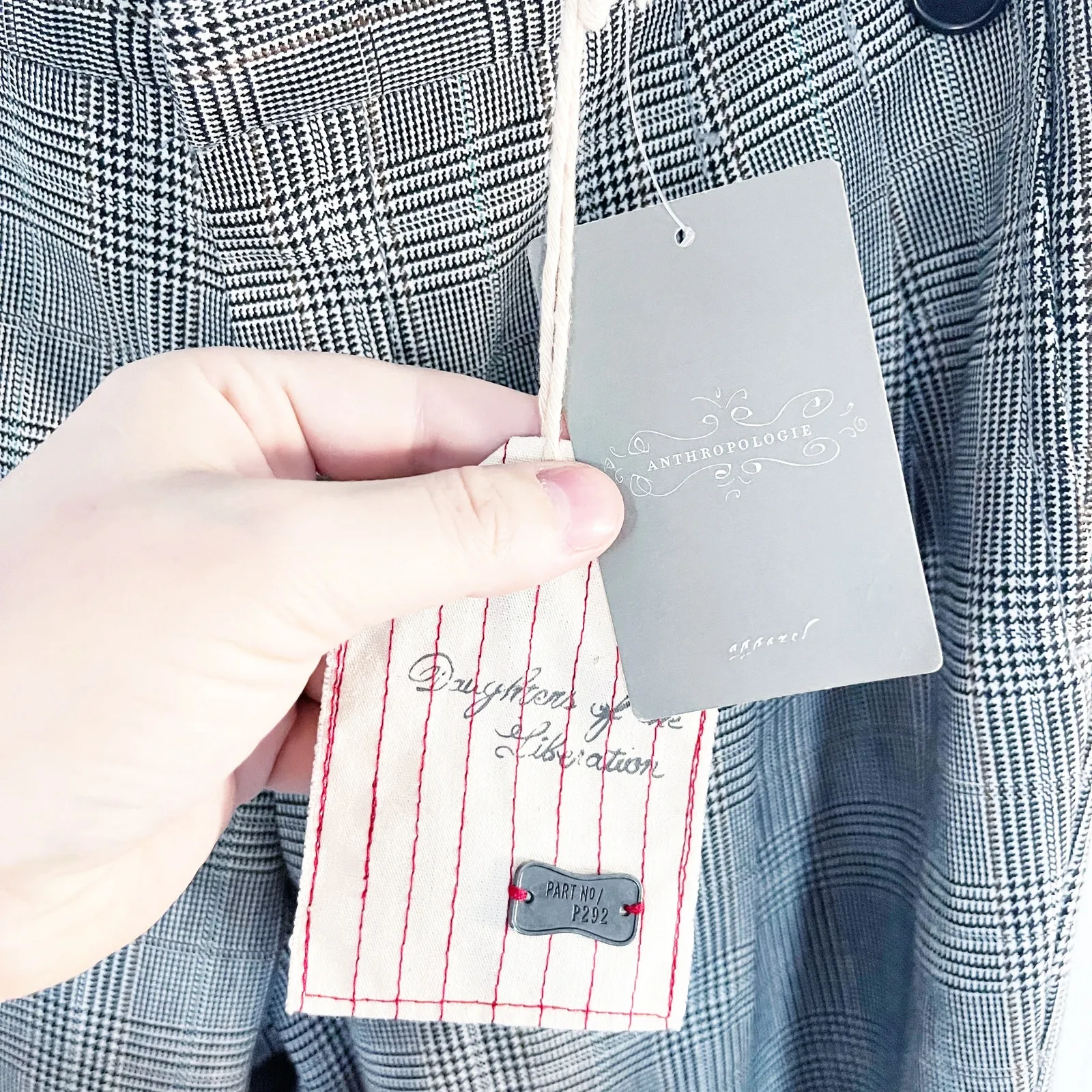 Daughters of the Liberation Anthropologie Glen Check Plaid Trousers - Image 6