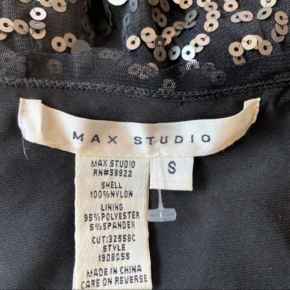 Max Studio  Black Silver Sequin Tank Mini Party Dress Size S - Image 6