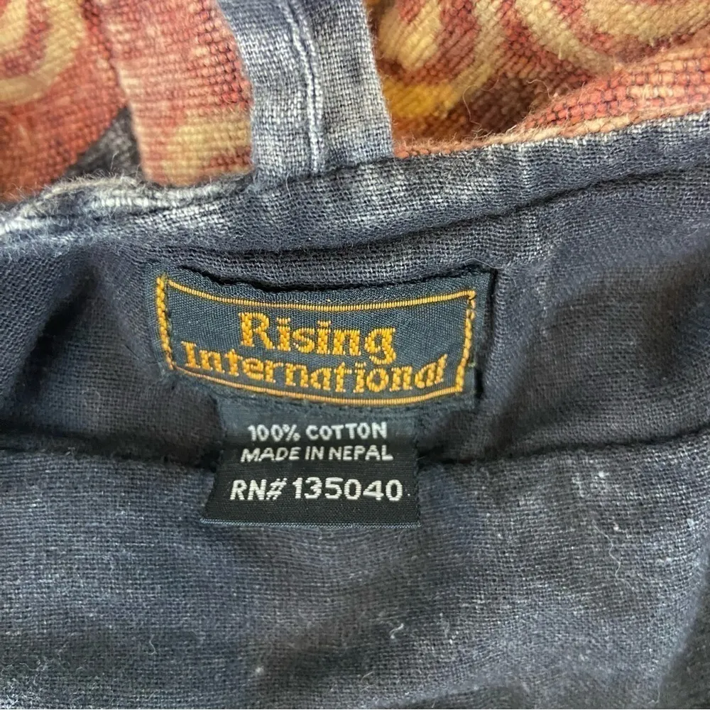 Rising International Embroidered Peace Sign Patchwork Boho Hobo Bag - Image 8