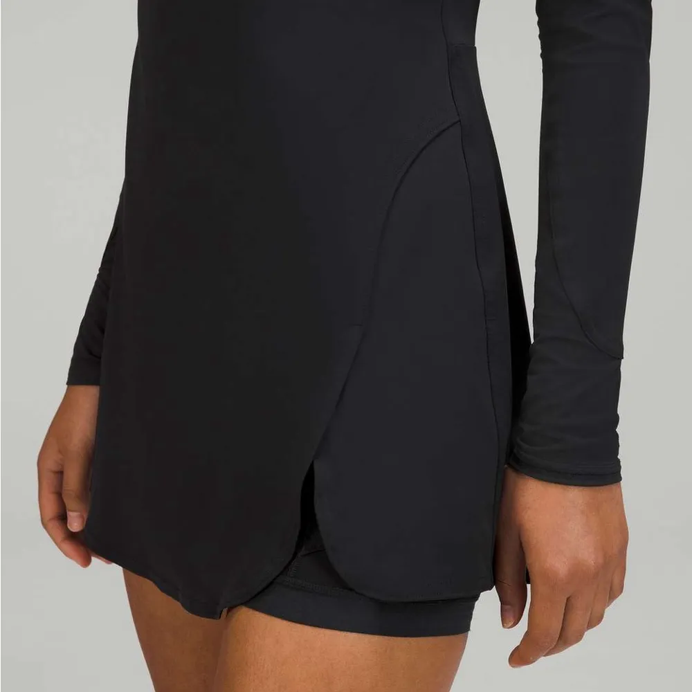 ၃၇NWT$148 retail Lululemon Nulux Long-Sleeve Tennis Dress Black - Image 6