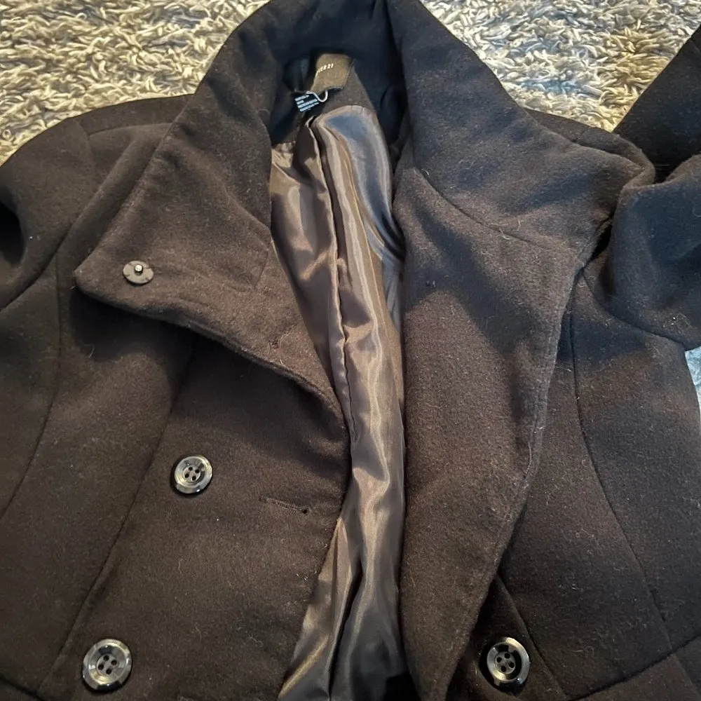 forever 21 black pea coat size medium - Image 2
