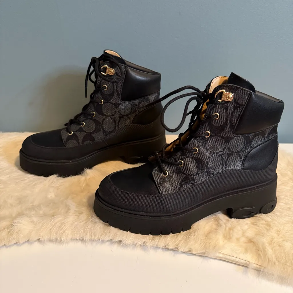 Coach Royce Signature Canvas Booties - Image 3