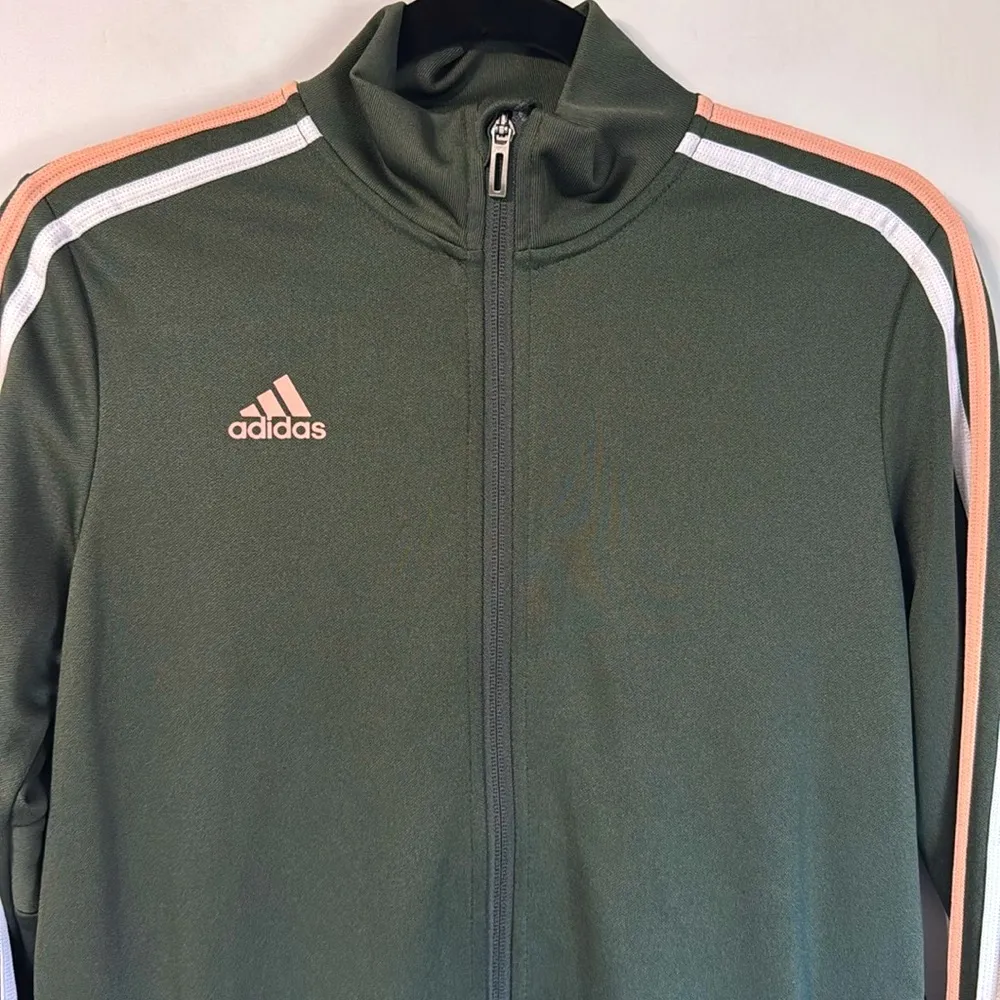 Adidas Women’s Climalite Lightweight Full Zip Olive Jacket Size S - Image 4