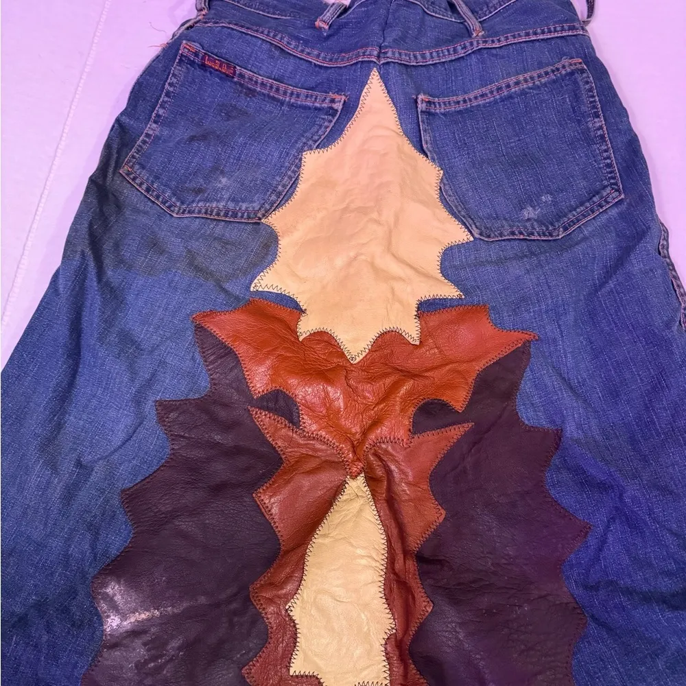 My Vintage Landlubber jeans modified into a skirt in 1977 by HighTide Leather Co Blue Size 4 - Image 7