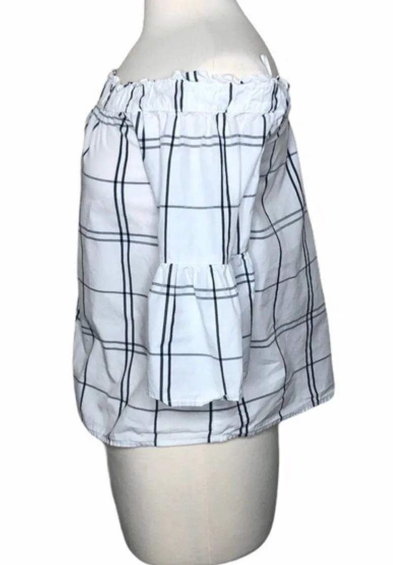 Plaid Cold Shoulder Top - Image 3