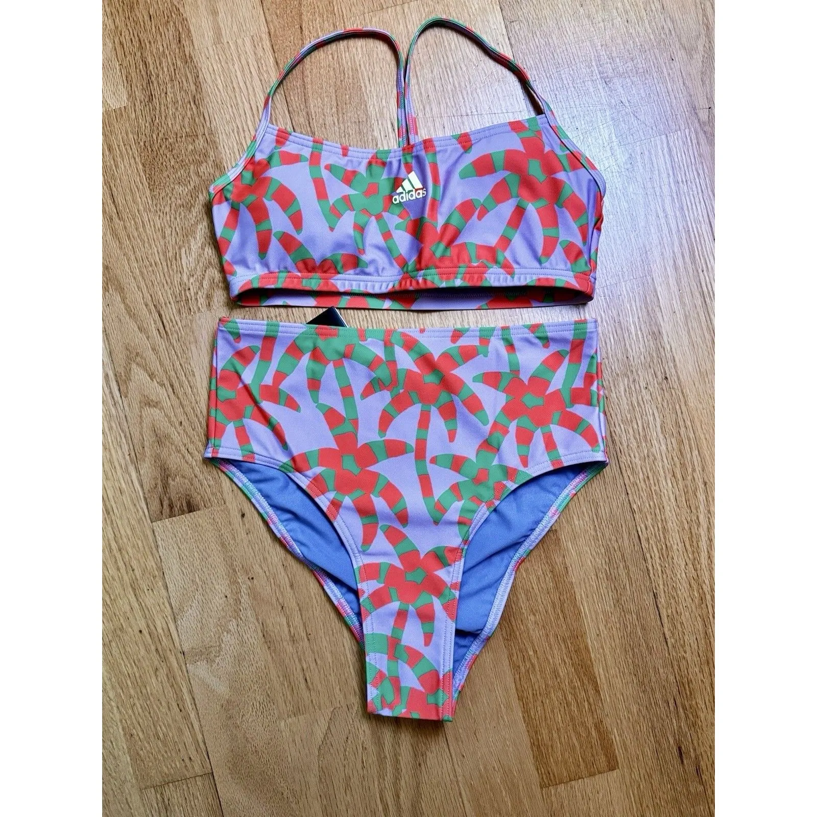 Adidas Farm Rio Women's Multicolor Two Piece Bikini Swimsuit Purple Size S NWT - Image 2