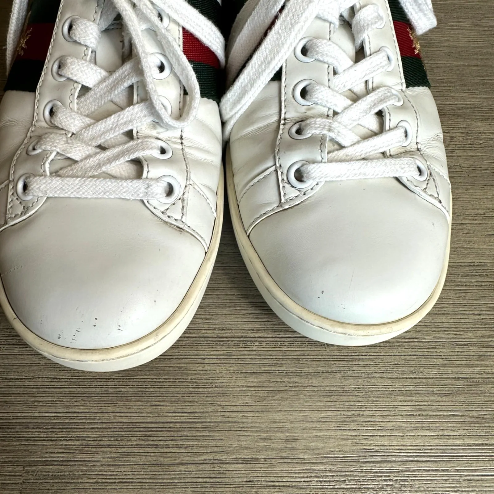 Gucci  Ace Bee Embroidered Leather And Python women's Sneakers Size 36 MSRP $950 - Image 11