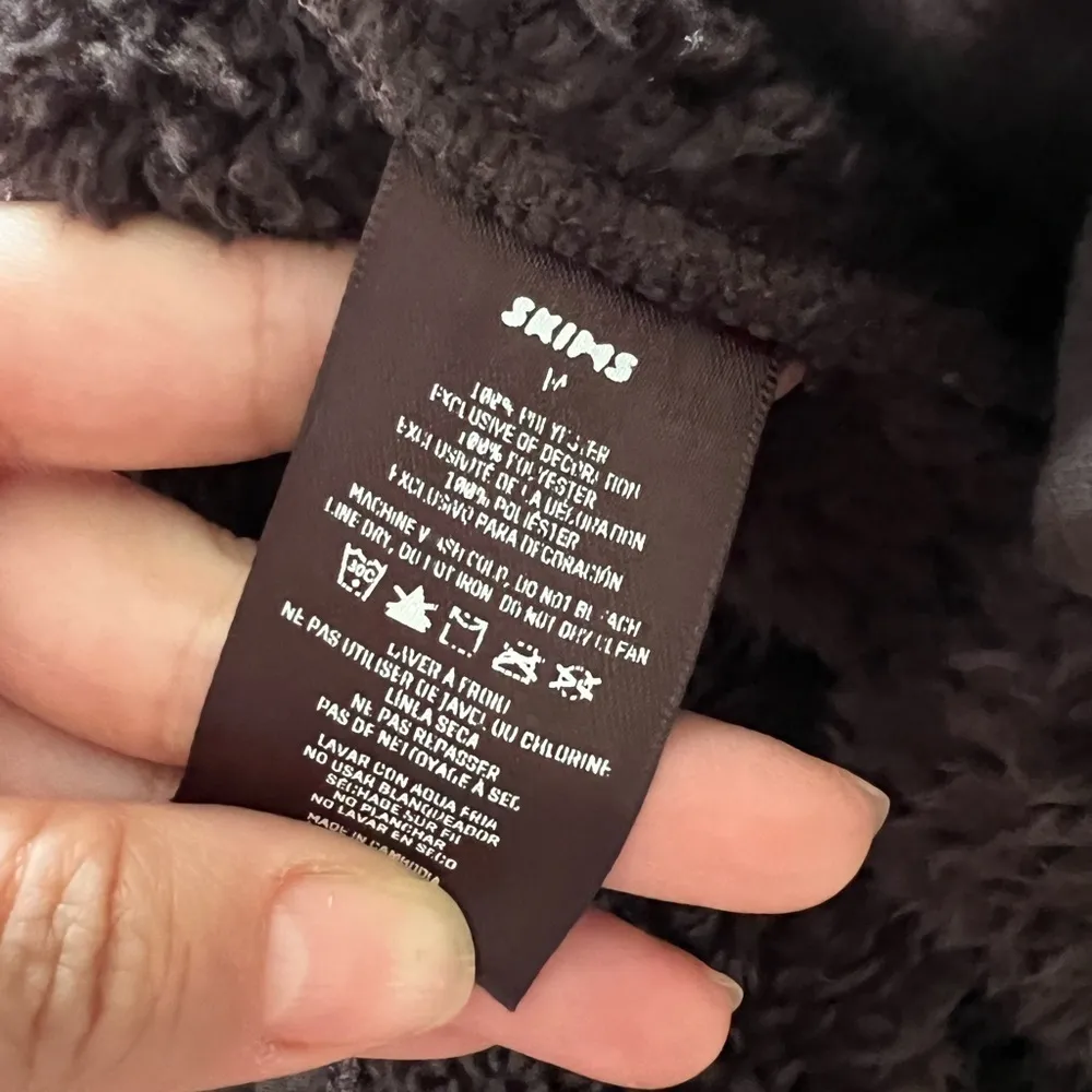 SKIMS Teddy Track Fleece Pants Espresso Womens Espresso Sz M - Image 7