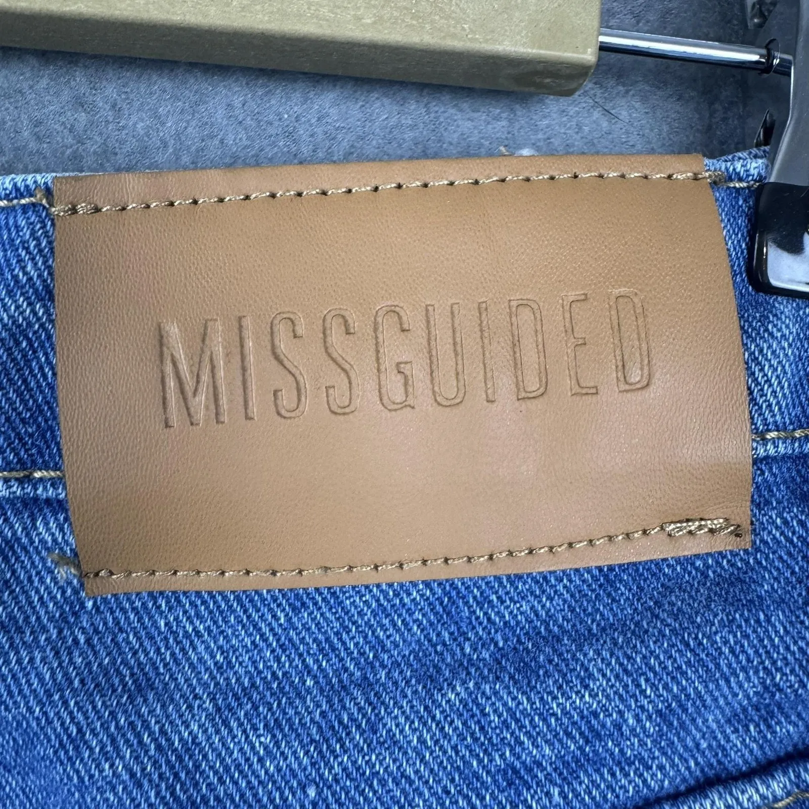 Missguided Jeans Womens 10 Blue High Rise Tapered Leg Mom Denim Pants Zip Fly - Image 5