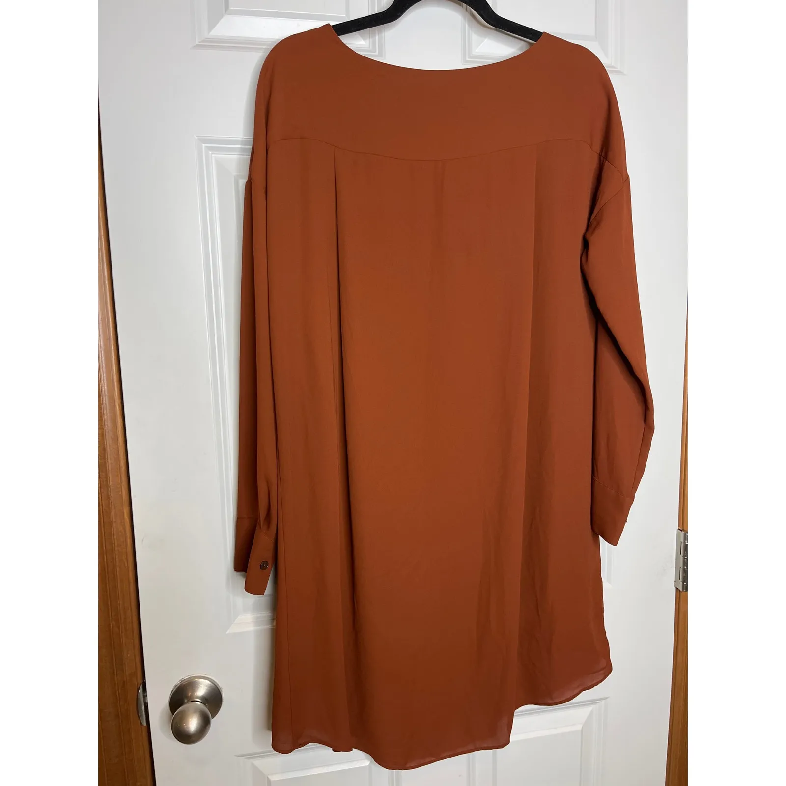 Babaton‎ Aritzia Brown Long Sleeve Shift Dress Large - Image 2