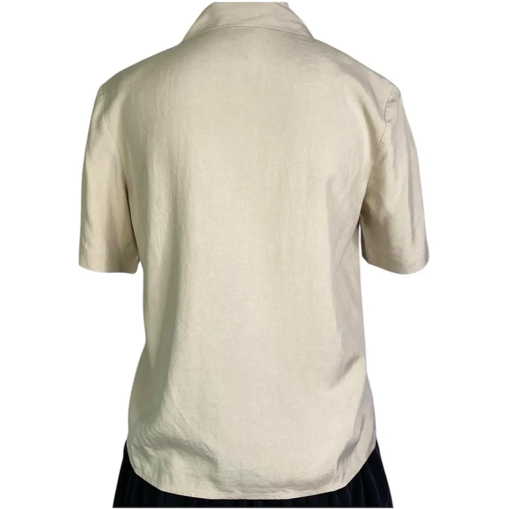 Vintage Silk Button Down Top Size M - Image 2