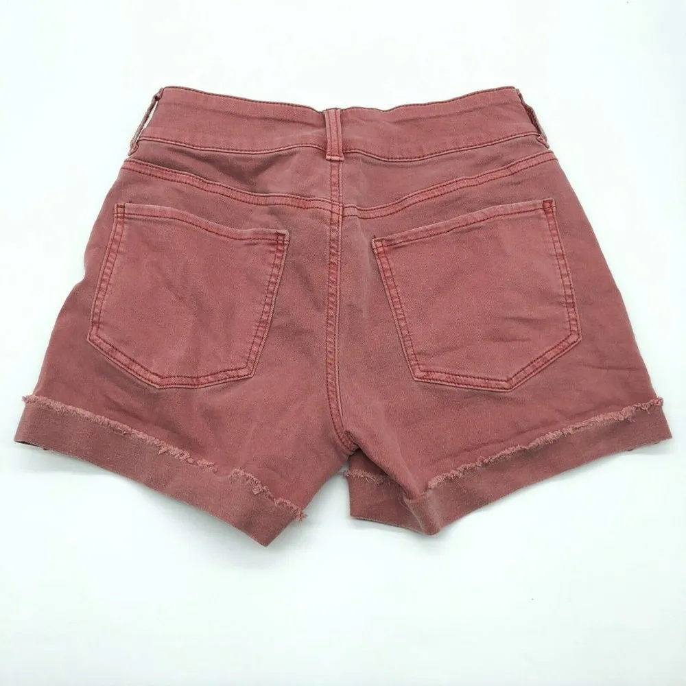 So Womens Denim Jean Shorts Low Rise Favorite Midi Stretch Rust Red Size 1 - Image 2