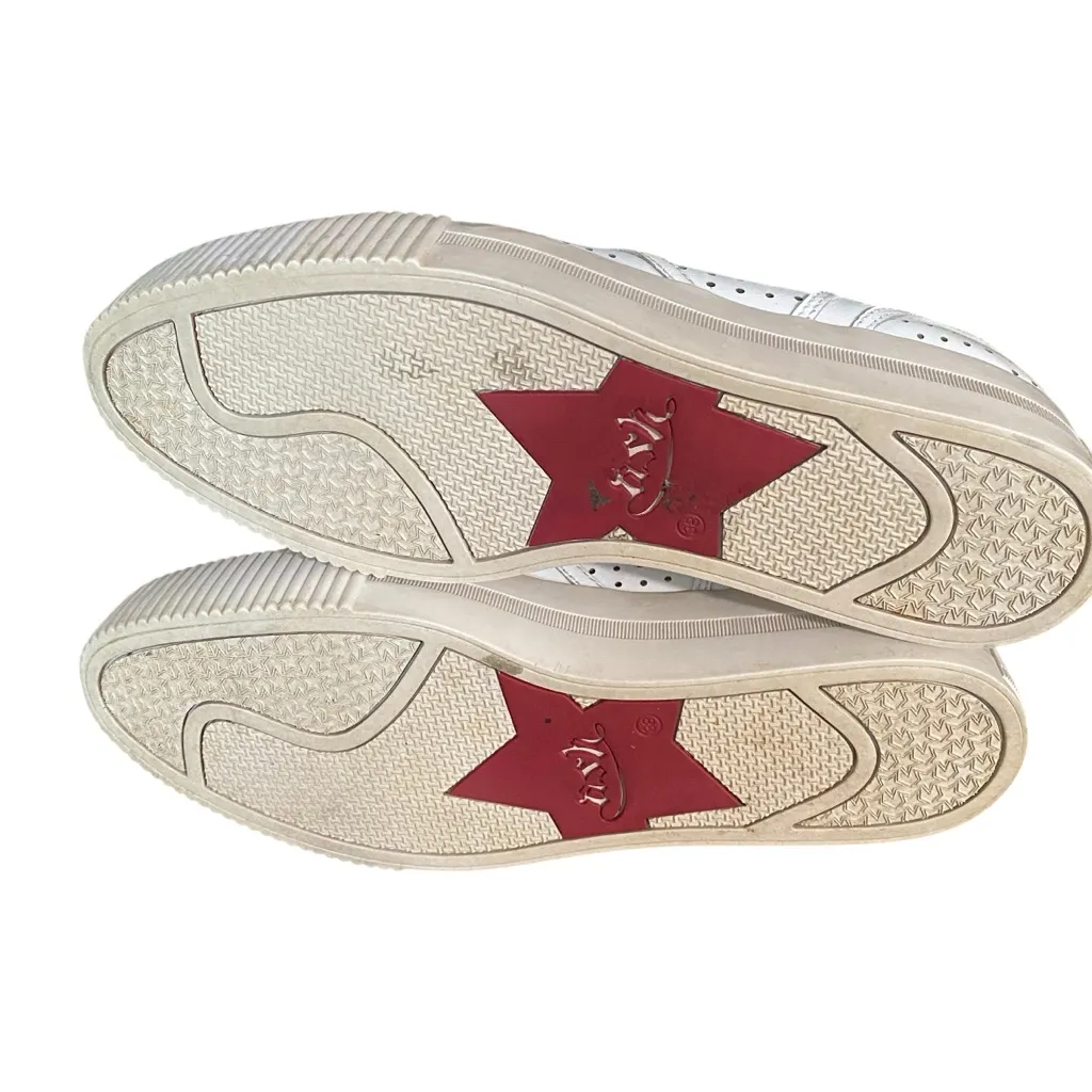 Ash Kingston White Leather Perforated Slip On Platform Sneaker size 8 38 - Image 8
