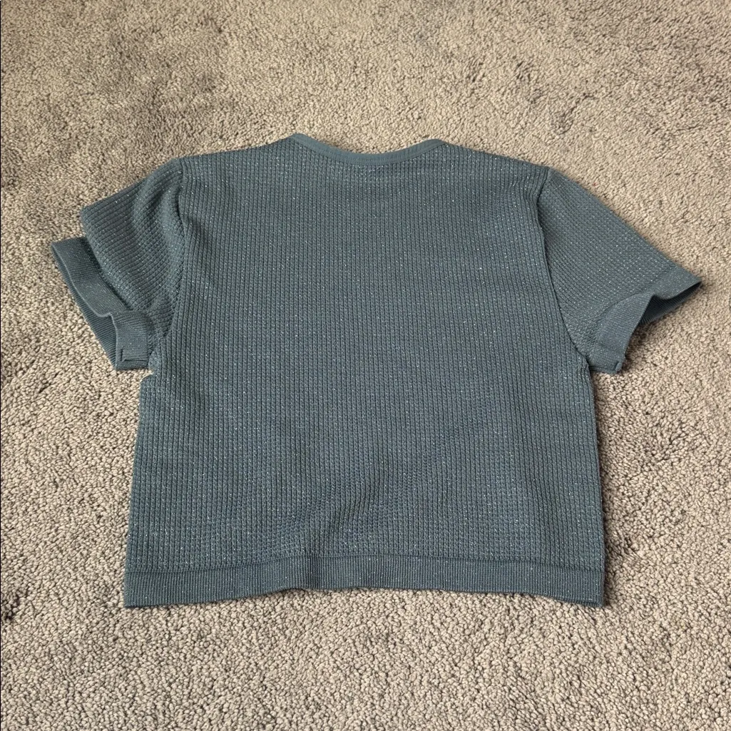 Wild Fable Shimmer Ribbed Seamless Top SIZE S - Image 3