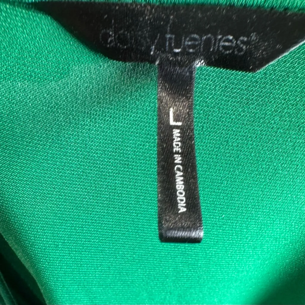 Daisy Fuentes emerald green gathered front top size large - Image 4