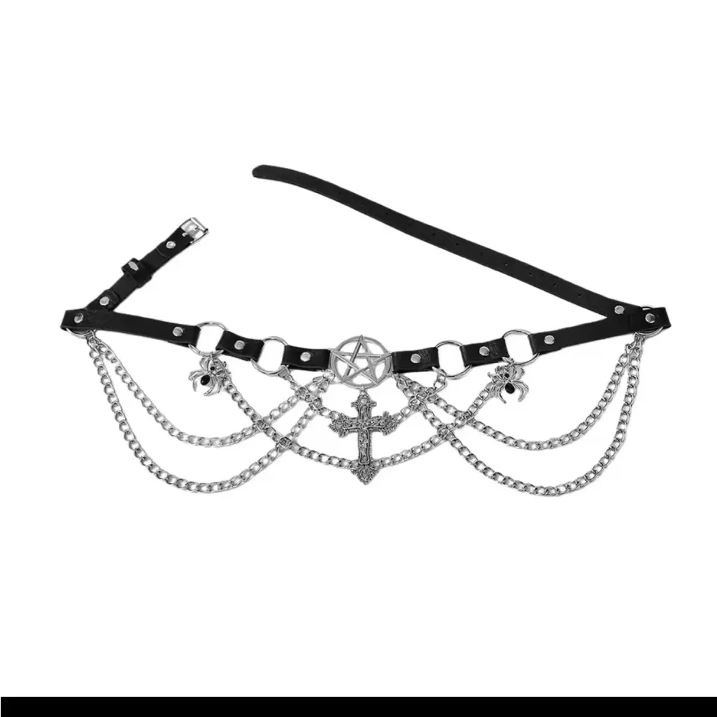 Black and Silver Chain Belt - Image 2