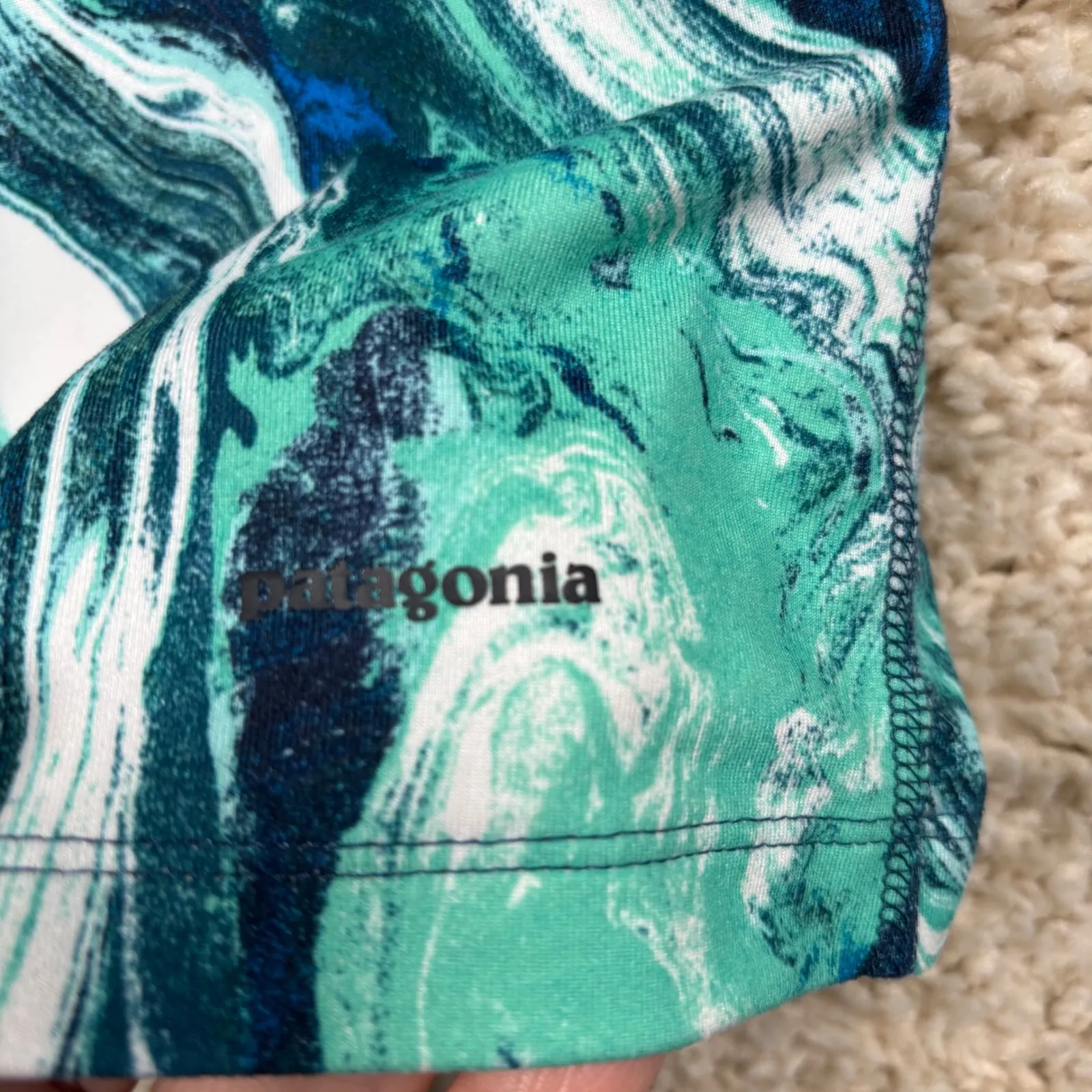 Patagonia Women's M Marbled Blue Green Tank Top Racerback Athletic - Image 2
