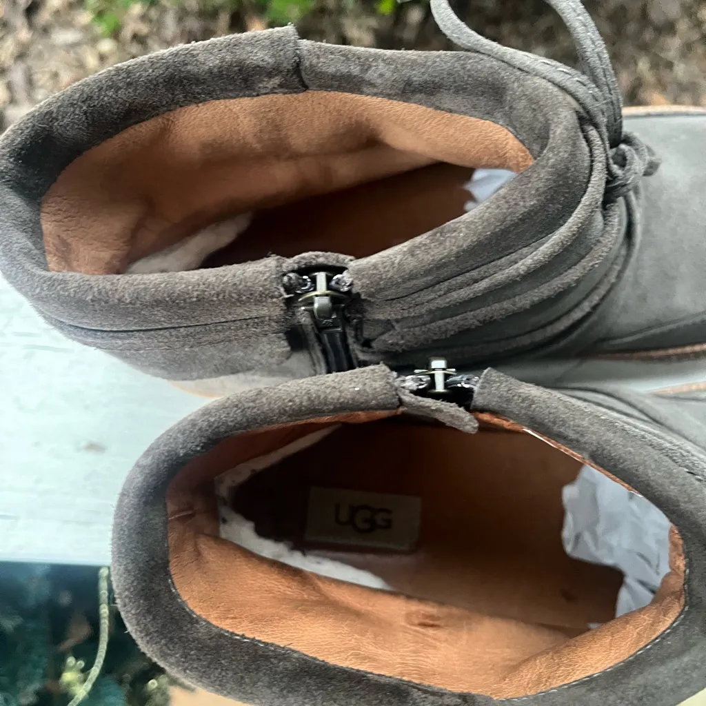 UGG Australia Reid Grey Ankle Boot  Suede Bootie zipper - Image 5