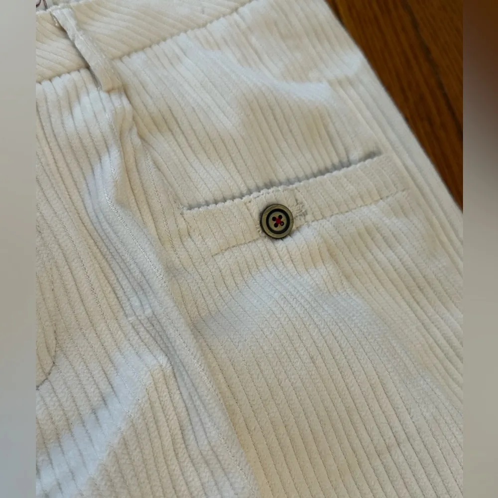 TROVATA vintage cream ivory Corduroy Wide Leg Pants trouser 2 rare TALL White - Image 3