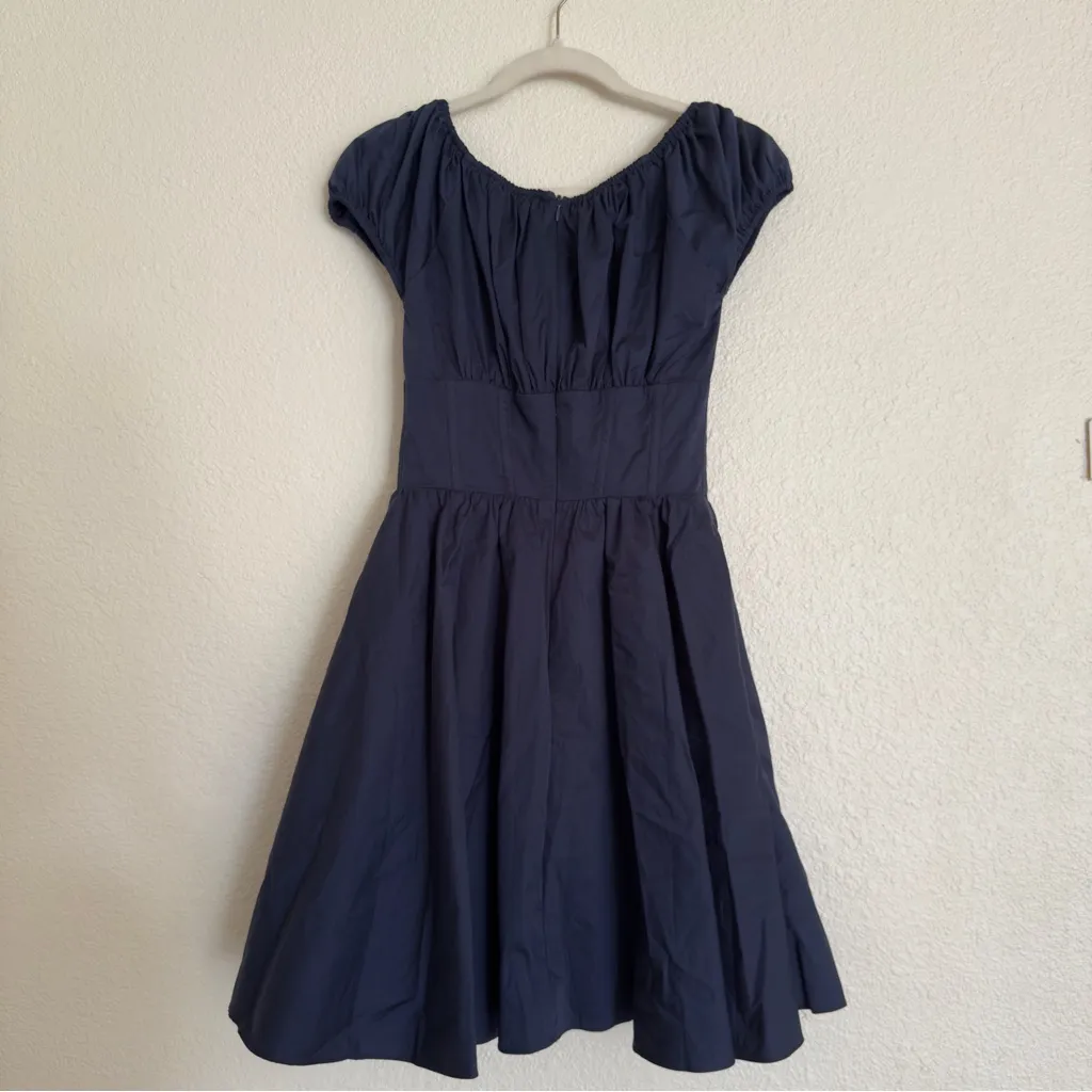 NWOT house of cb French Navy Gathered Mini Dress - Image 9