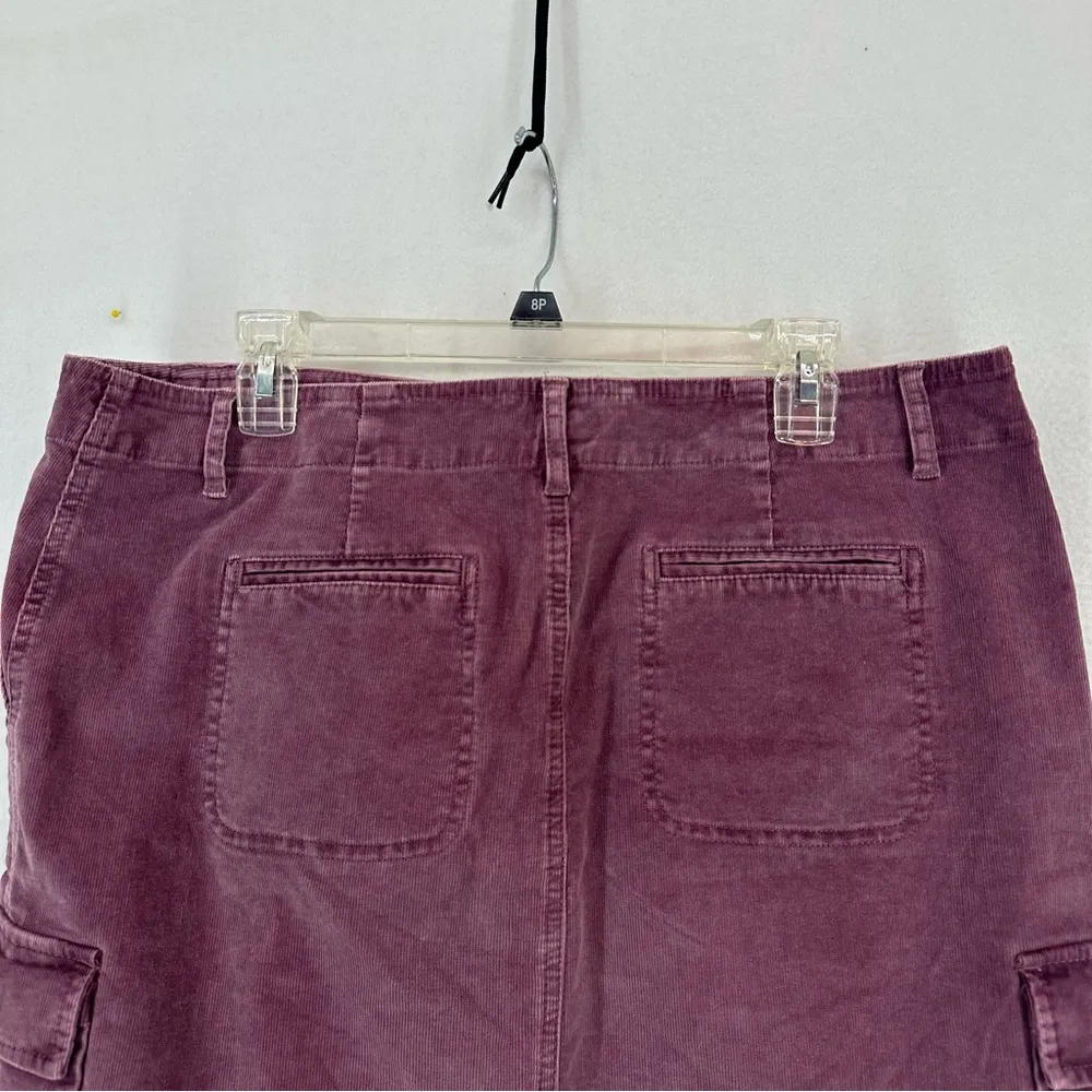 J.Jill Corduroy Pocket Stretch Mini Skirt Womens 14 Purple - Image 8