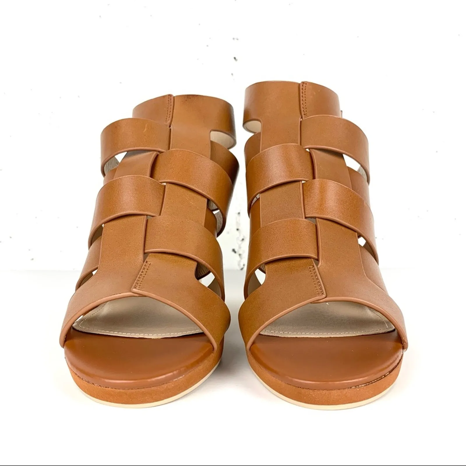 Kelsi Dagger Brooklyn Ultra Woven Ankle Strap Dress Sandals Cinnamon Brown 7.5 - Image 3