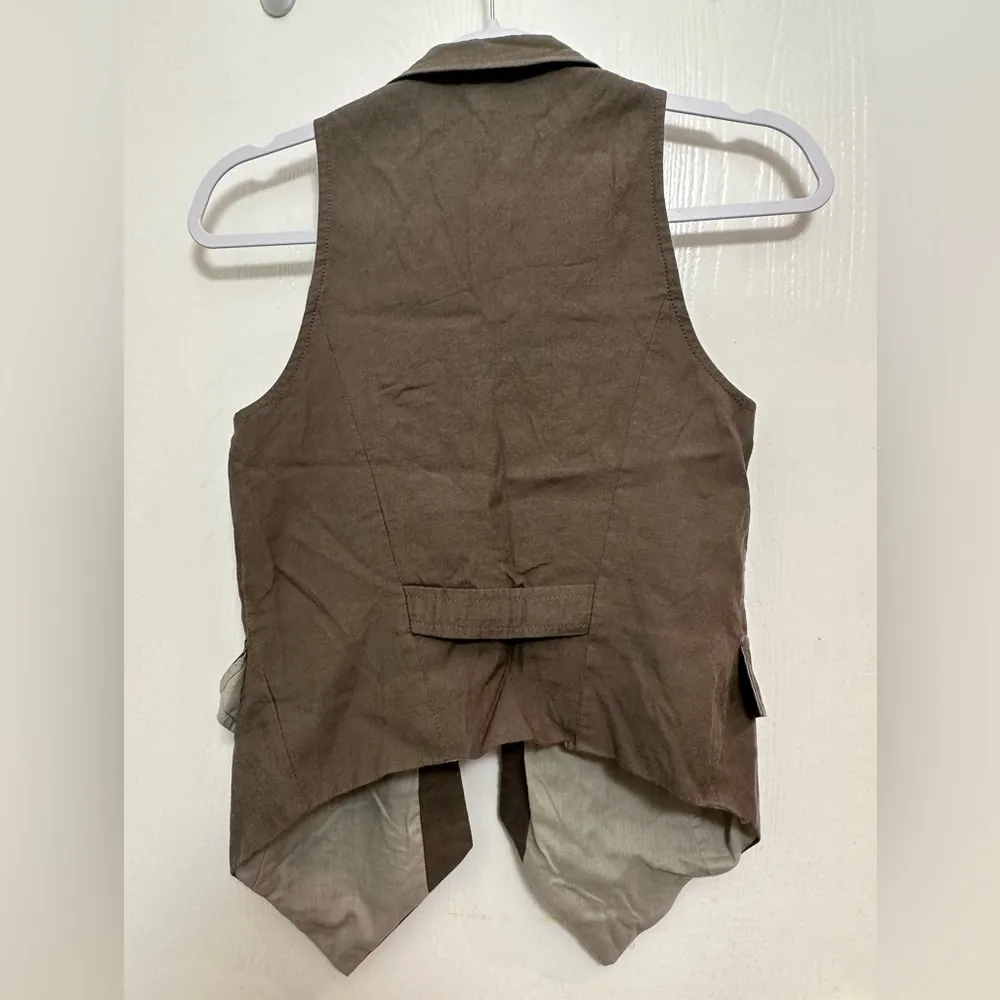 ZARA Basic Women’s Vest Sleeveless Collared Green size XS - Image 2